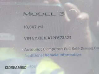 2023 Tesla Model 3 с VIN 5YJ3E1EA7PF673322, выставлен на аукционе IAAI как лот 42226767 с пробегом 18 367 миль миль и . История ставок и продаж доступна на DreamBid. Изображение 15.