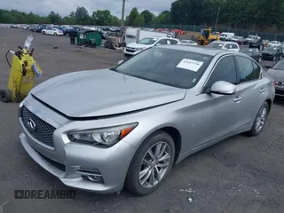 2015 Infiniti Q50 Sport with VIN JN1BV7AR1FM396590, listed as a IAAI auction lot 42687130 with 104,265 mi miles and . Bid and sale history available at DreamBid. Image 17.