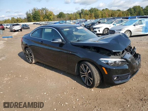 2018 BMW 2 Series 230i xDrive with VIN WBA2J3C57JVA49747, listed as a Copart auction lot 74891334 with Not provided miles and Salvage title. Bid and sale history available at DreamBid. Image 4.
