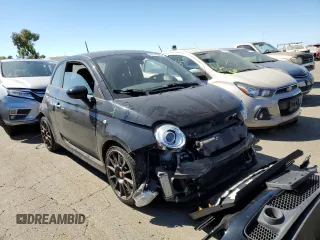 2015 FIAT 500 Abarth with VIN 3C3CFFFHXFT642995, listed as a Copart auction lot 66746604 with 48,645 mi miles and Salvage Title. Bid and sale history available at carsss.com. Image 4.