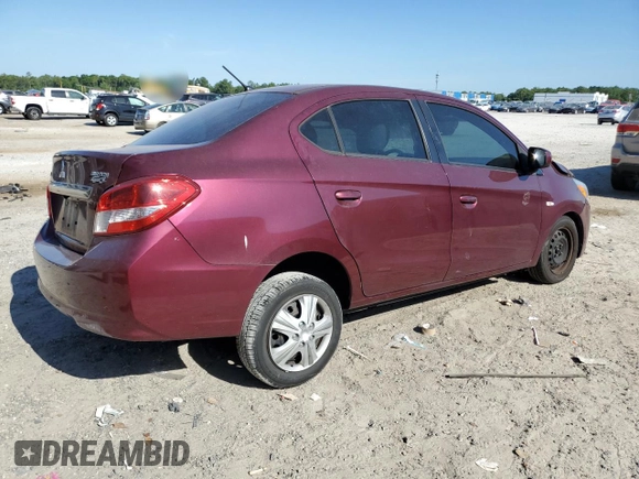 2018 Mitsubishi Mirage ES z VIN ML32F3FJ1JHF09662, wystawiony jako Copart lot #58352485 z przebiegiem 83 880 mil mil oraz Szkoda całkowita • Salvage title. Historia ofert i sprzedaży dostępna na DreamBid. Obrazek 3.