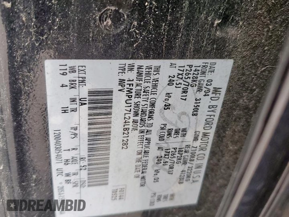 2004 Ford Expedition Eddie Bauer z VIN 1FMPU17L24LB21282, wystawiony jako Copart lot #47621325 z przebiegiem 206 534 mil mil oraz Czysty tytuł • Clean title. Historia ofert i sprzedaży dostępna na DreamBid. Obrazek 13.