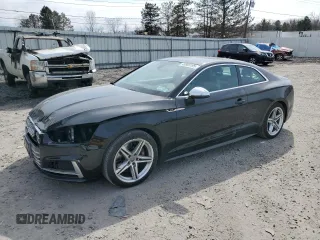 2018 Audi S5 Coupe Premium Plus with VIN WAUP4AF50JA130428, listed as a Copart auction lot 48885195 with 83,420 mi miles and Salvage Title. Bid and sale history available at carsss.com. Image 1.