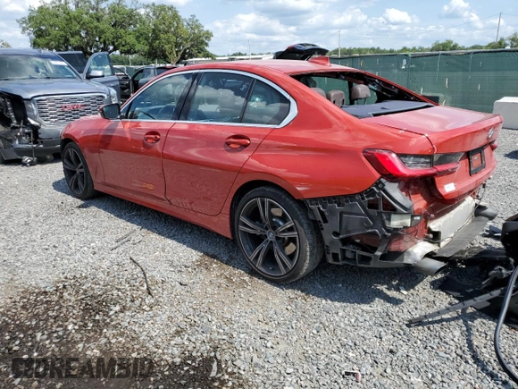 2020 BMW 3 Series 330i with VIN 3MW5R1J01L8B44177, listed as a Copart auction lot 53587184 with 54,326 mi miles and Salvage Title. Bid and sale history available at DreamBid. Image 2.