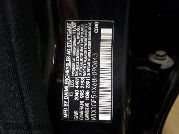 2008 Mercedes-Benz C 300 Sport with VIN WDDGF54X68F090643, listed as a Copart auction lot 88747285 with 116,574 mi miles and Salvage title. Bid and sale history available at DreamBid. Image 12.