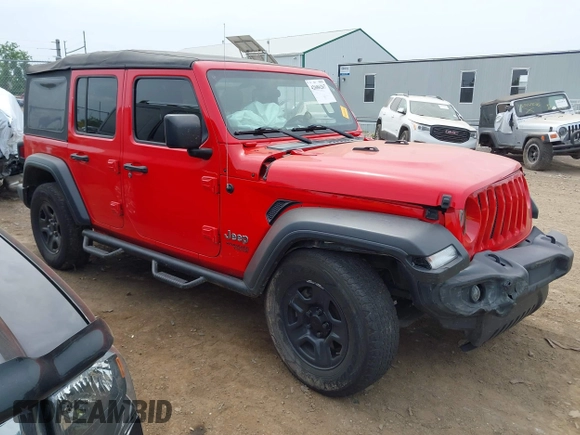 2018 Jeep Wrangler Unlimited Sport S z VIN 1C4HJXDG9JW169755, wystawiony jako IAAI lot #42686267 z przebiegiem 110 948 mil mil oraz . Historia ofert i sprzedaży dostępna na DreamBid. Obrazek 1.