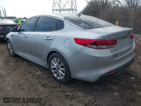 2017 Kia Optima LX with VIN 5XXGT4L36HG147615, listed as a IAAI auction lot 41710145 with 125,743 mi miles. Bid and sale history available at carsss.com. Image 3.