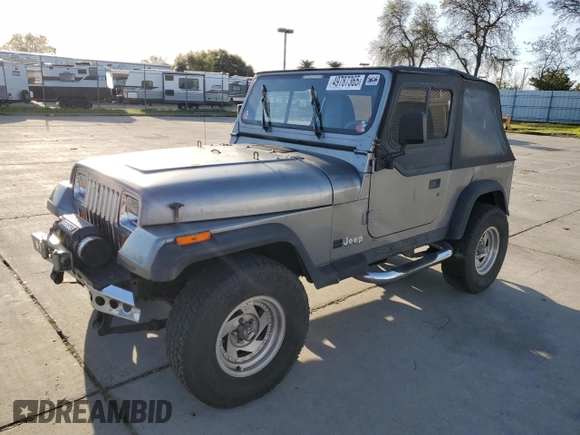 1993 Jeep Wrangler with VIN 1J4FY29S2PP242528, listed as a Copart auction lot 49787365 with 147,707 mi miles and Salvage Title. Bid and sale history available at carsss.com. Image 1.