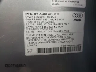 2009 Audi Q7 with VIN WA1AY74L09D013955, listed as a Copart auction lot 86772864 with 122,588 mi miles and Salvage Title. Bid and sale history available at carsss.com. Image 12.