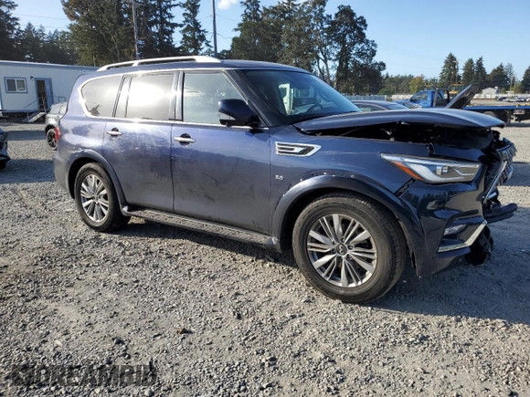 2020 Infiniti QX80 LUXE with VIN JN8AZ2NE1L9252399, listed as a Copart auction lot 73804864 with 82,767 mi miles and Salvage Title. Bid and sale history available at carsss.com. Image 4.
