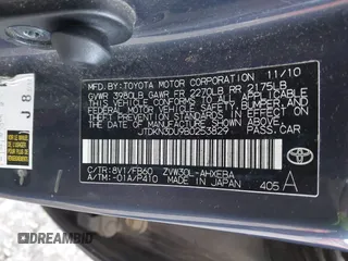 2011 Toyota Prius I with VIN JTDKN3DU9B0253829, listed as a IAAI auction lot 41416197 with 132,469 mi miles and . Bid and sale history available at DreamBid. Image 9.
