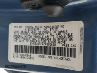 2012 Toyota Corolla L with VIN 5YFBU4EE4CP065890, listed as a Copart auction lot 52754675 with 127,668 mi miles and Salvage Title. Bid and sale history available at carsss.com. Image 12.