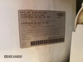 2020 Audi Q3 Premium with VIN WA1AECF39L1075748, listed as a Copart auction lot 72458252 with 36,728 mi miles. Bid and sale history available at carsss.com. Image 13.