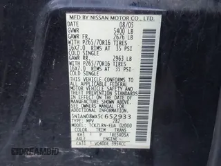 2005 Nissan Xterra SE z VIN 5N1AN08WX5C652933, wystawiony jako IAAI lot #41504547 z przebiegiem 199 570 mil mil oraz . Historia ofert i sprzedaży dostępna na DreamBid. Obrazek 9.