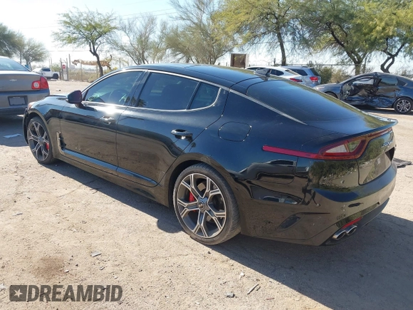 2021 Kia Stinger GT2 with VIN KNAE55LC3M6089699, listed as a IAAI auction lot 41035872 with 81,192 mi miles. Bid and sale history available at carsss.com. Image 3.