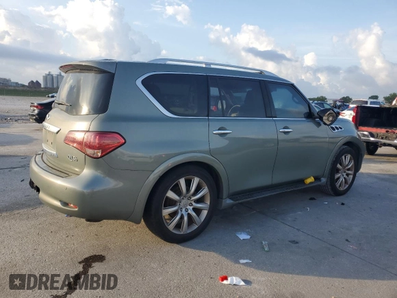 2012 Infiniti QX56 7-passenger with VIN JN8AZ2NF7C9515536, listed as a Copart auction lot 54954855 with Not Provided miles and Salvage Title. Bid and sale history available at carsss.com. Image 3.