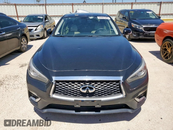 2018 Infiniti Q50 Luxe with VIN JN1EV7AP9JM352518, listed as a Copart auction lot 52697545 with 66,596 mi miles and Clean title. Bid and sale history available at DreamBid. Image 5.