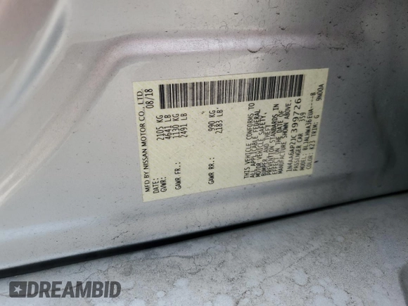 2018 Nissan Maxima S with VIN 1N4AA6AP2JC399726, listed as a Copart auction lot 51478355 with 48,171 mi miles and Salvage Title. Bid and sale history available at DreamBid. Image 12.