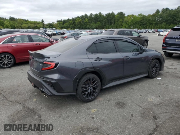 2022 Subaru WRX Premium with VIN JF1VBAH63N8015010, listed as a Copart auction lot 57889445 with 19,737 mi miles and Salvage title. Bid and sale history available at DreamBid. Image 3.