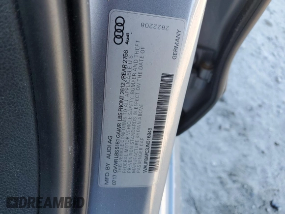 2018 Audi A6 Premium with VIN WAUF8AFC3JN016849, listed as a Copart auction lot 87695815 with 109,526 mi miles and Salvage Title. Bid and sale history available at carsss.com. Image 12.