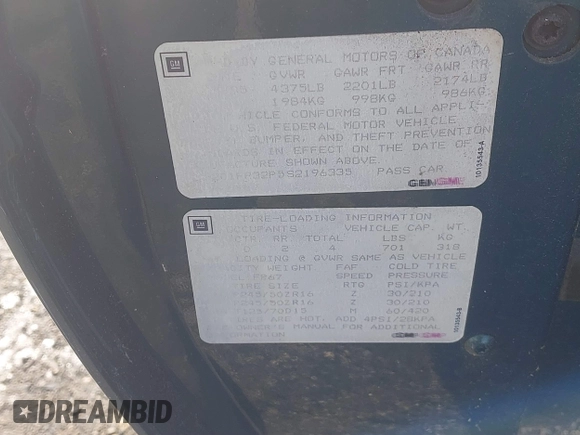 1995 Chevrolet Camaro Z28 z VIN 2G1FP32P5S2196335, wystawiony jako IAAI lot #41261378 z przebiegiem 126 260 mil mil oraz . Historia ofert i sprzedaży dostępna na DreamBid. Obrazek 9.