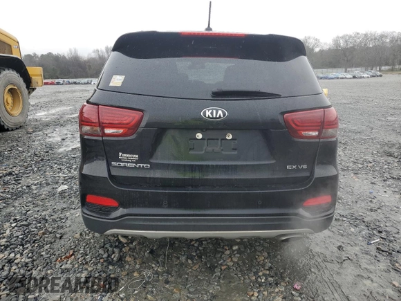 2020 Kia Sorento EX V6 with VIN 5XYPH4A5XLG704651, listed as a Copart auction lot 46155975 with 57,605 mi miles and Salvage Title. Bid and sale history available at carsss.com. Image 6.