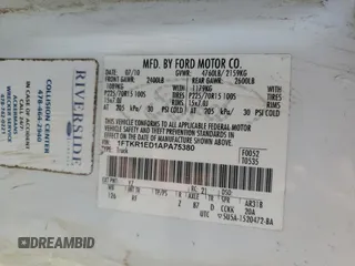 2010 Ford Ranger XL with VIN 1FTKR1ED1APA75380, listed as a Copart auction lot 50027085 with 223,895 mi miles and Salvage title. Bid and sale history available at DreamBid. Image 12.