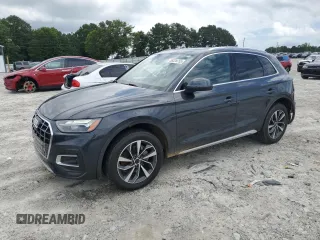 2021 Audi Q5 Premium Plus with VIN WA1BAAFY0M2007561, listed as a Copart auction lot 58225755 with 96,186 mi miles and Salvage title. Bid and sale history available at DreamBid. Image 1.