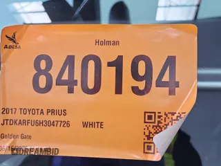 2017 Toyota Prius Two with VIN JTDKARFU6H3047726, listed as a IAAI auction lot 42619600 with 215,918 mi miles and . Bid and sale history available at DreamBid. Image 41.