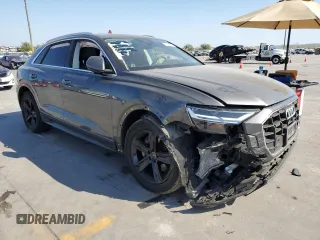 2021 Audi Q8 Premium with VIN WA1AVAF14MD027724, listed as a Copart auction lot 77492574 with 51,732 mi miles and Salvage Title. Bid and sale history available at carsss.com. Image 4.