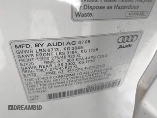 2009 Audi Q7 with VIN WA1AY74L49D008046, listed as a IAAI auction lot 42208999 with 166,855 mi miles and . Bid and sale history available at DreamBid. Image 9.