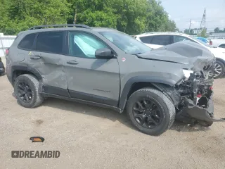 2019 Jeep Cherokee Trailhawk with VIN 1C4PJMBX6KD425554, listed as a Copart auction lot 61097135 with 97,452 mi miles and Salvage title. Bid and sale history available at DreamBid. Image 4.