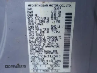2008 Nissan Titan XE с VIN 1N6AA07F28N312585, выставлен на аукционе Copart как лот 44500475 с пробегом 260 239 миль миль и Списание • Salvage title. История ставок и продаж доступна на DreamBid. Изображение 13.