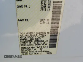 2016 Nissan LEAF S with VIN 1N4BZ0CP8GC309303, listed as a Copart auction lot 71100714 with 35,129 mi miles and Salvage Title. Bid and sale history available at carsss.com. Image 13.