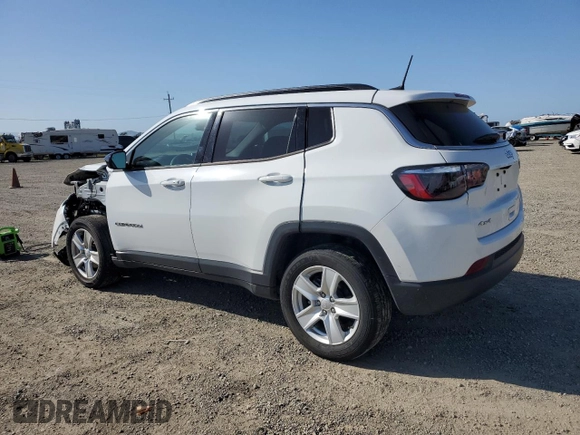 2022 Jeep Compass Latitude with VIN 3C4NJDBB5NT166176, listed as a Copart auction lot 53096845 with 25,758 mi miles and Salvage title. Bid and sale history available at DreamBid. Image 2.