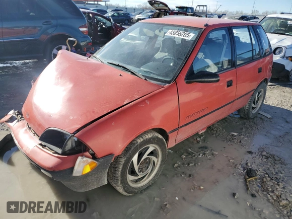 1990 Geo Metro z VIN JG1MR6467LK755382, wystawiony jako Copart lot #43056205 z przebiegiem 40 488 mil mil oraz Szkody całkowita. Historia ofert i sprzedaży dostępna na DreamBid. Obrazek 1.