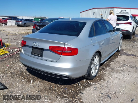 2014 Audi A4 Premium Plus with VIN WAUEFAFL1EN024178, listed as a IAAI auction lot 41744161 with 49,675 mi miles. Bid and sale history available at carsss.com. Image 4.