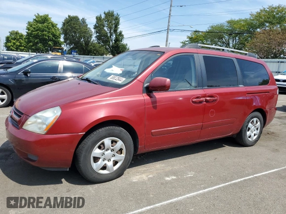 2006 Kia Sedona LX with VIN KNDMB233066095436, listed as a Copart auction lot 68822844 with 177,007 mi miles and Salvage Title. Bid and sale history available at carsss.com. Image 1.