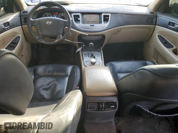 2009 Hyundai Genesis with VIN KMHGC46E69U029097, listed as a Copart auction lot 48698605 with 217,263 mi miles and Salvage Title. Bid and sale history available at DreamBid. Image 8.