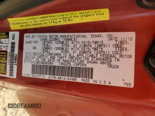 2013 Toyota Tacoma z VIN 5TFTX4CN0DX026389, wystawiony jako Copart lot #51191095 z przebiegiem 84 235 mil mil oraz Czysty tytuł • Clean title. Historia ofert i sprzedaży dostępna na DreamBid. Obrazek 13.
