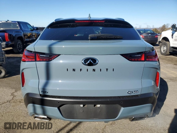 2023 Infiniti QX55 Essential with VIN 3PCAJ5KR2PF123868, listed as a Copart auction lot 49993035 with 10,009 mi miles and Salvage Title. Bid and sale history available at DreamBid. Image 6.