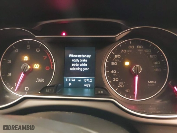 2013 Audi A4 Premium Plus with VIN WAUFFAFL2DA173435, listed as a IAAI auction lot 41941457 with 111,174 mi miles. Bid and sale history available at carsss.com. Image 7.