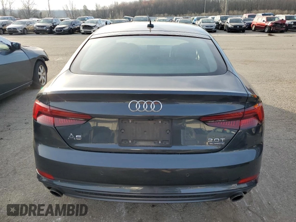 2018 Audi A5 Sportback Premium Plus with VIN WAUENCF59JA052750, listed as a Copart auction lot 46313864 with 70,286 mi miles. Bid and sale history available at carsss.com. Image 6.
