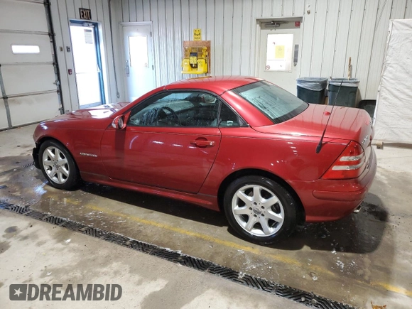 2002 Mercedes-Benz SLK-Class 2.3L Kompressor with VIN WDBKK49F22F262764, listed as a Copart auction lot 82960454 with 108,983 mi miles and Salvage Title. Bid and sale history available at carsss.com. Image 2.