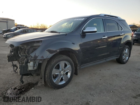 2013 Chevrolet Equinox LTZ with VIN 2GNALFEKXD6154843, listed as a Copart auction lot 46710155 with 102,587 mi miles and Salvage Title. Bid and sale history available at carsss.com. Image 1.