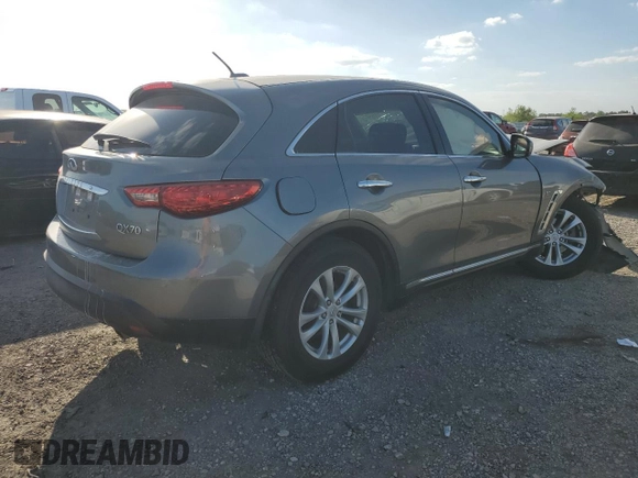 2016 Infiniti QX70 with VIN JN8CS1MU1GM671954, listed as a Copart auction lot 52719215 with Not Provided miles and Salvage Title. Bid and sale history available at DreamBid. Image 3.
