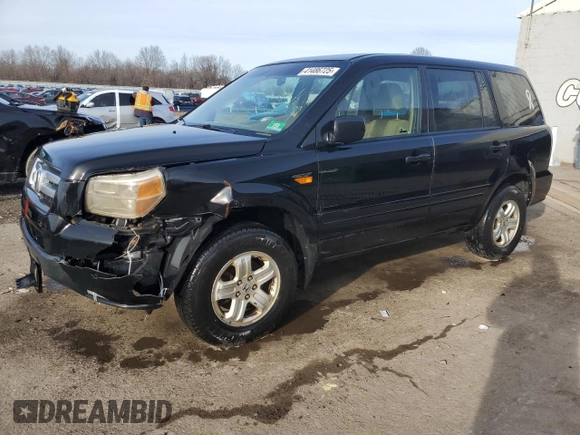 2007 Honda Pilot LX with VIN 2HKYF18167H508118, listed as a Copart auction lot 41486725 with 274,278 mi miles and Clean title. Bid and sale history available at DreamBid. Image 1.