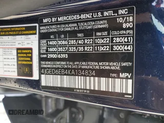 2019 Mercedes-Benz GLE 43 AMG z VIN 4JGED6EB4KA134834, wystawiony jako Copart lot #54945325 z przebiegiem 86 177 mil mil oraz Nie do naprawy • Non repairable. Historia ofert i sprzedaży dostępna na DreamBid. Obrazek 14.