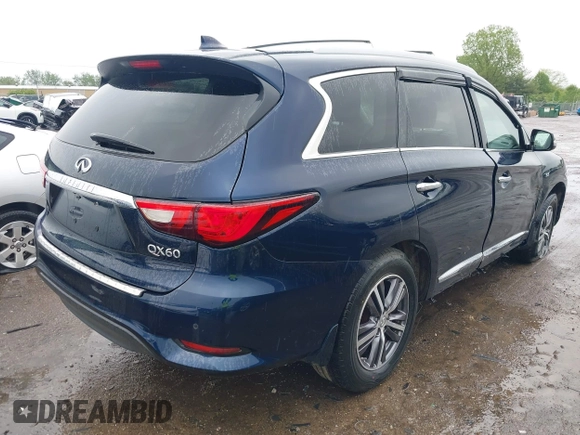 2017 Infiniti QX60 with VIN 5N1DL0MM4HC546246, listed as a IAAI auction lot 41859574 with 129,066 mi miles and . Bid and sale history available at DreamBid. Image 4.