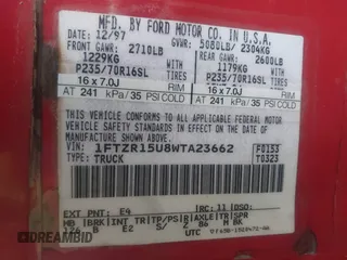1998 Ford Ranger XL with VIN 1FTZR15U8WTA23662, listed as a IAAI auction lot 41428531 with 182,009 mi miles. Bid and sale history available at carsss.com. Image 9.